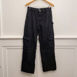 Playboy by PacSun Black Cargo Jeans Size 28 Y2K Streetwear Logo Pants